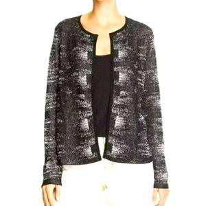 EILEEN FISHER Organic Linen Heather Open Front Cardigan Long Sleeve Top